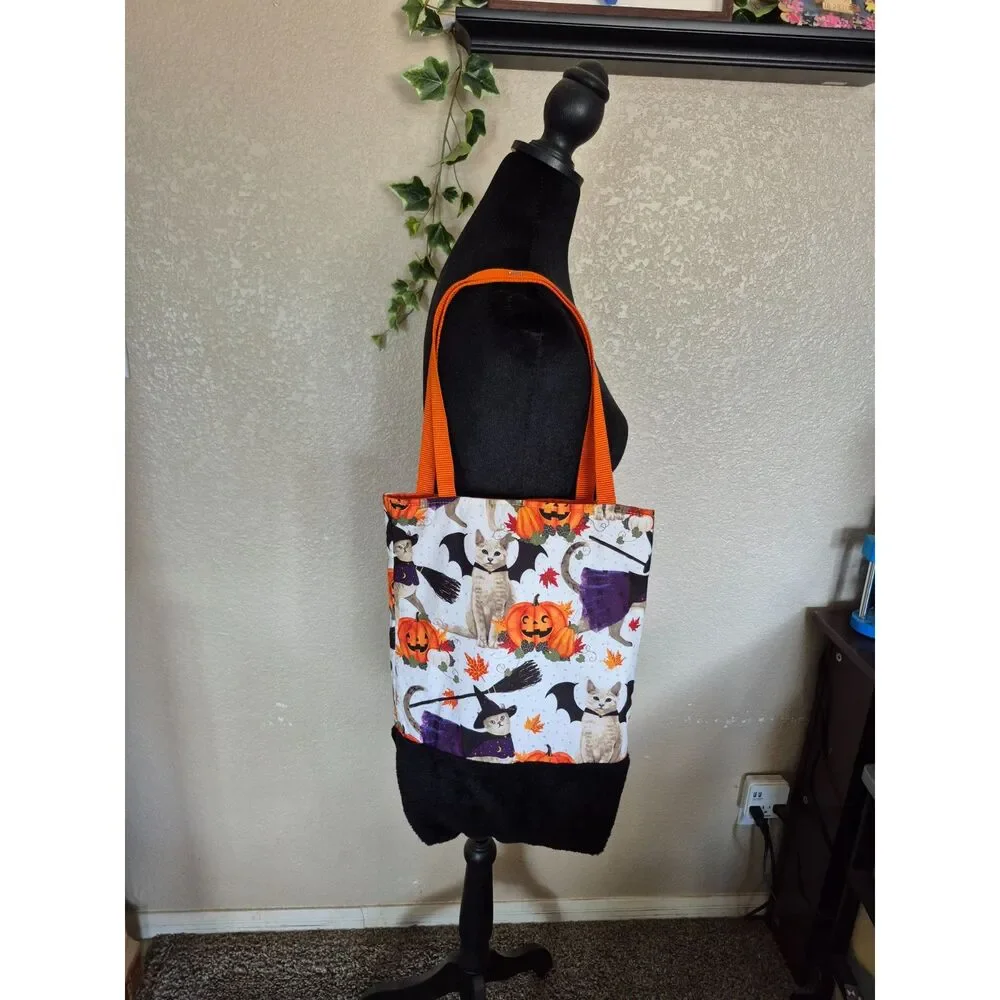 Witch cat Halloween Tote Meowgical Trick or Treat Bag for Market & Everyday Use